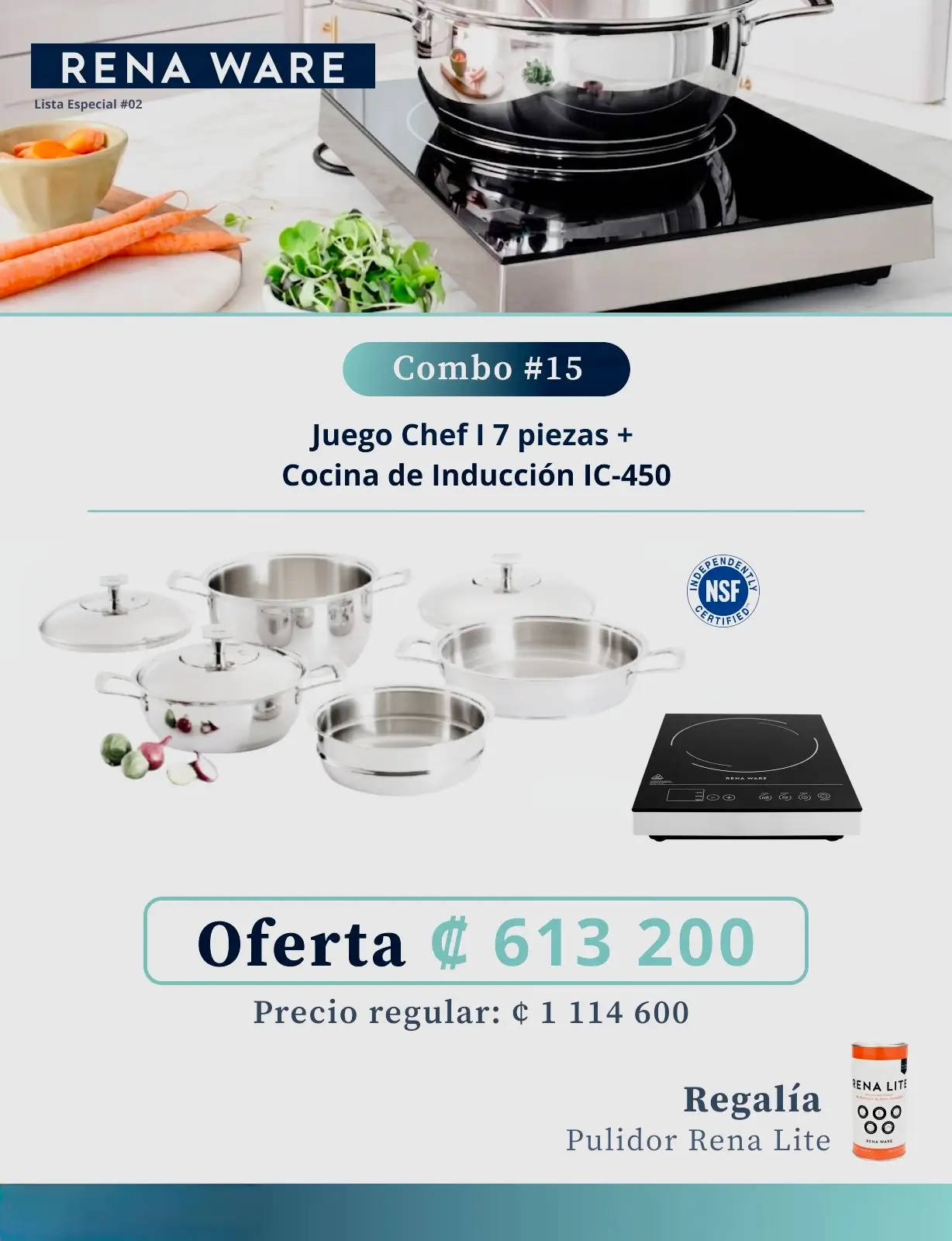 Chef 1 más Cocina de inducción